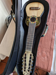 Charango - acoustic electric Pine Fishman by Mauricio Vicencio w soft case. Needs repair